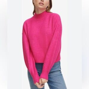 Calvin Klein Jeans Bold Pink Turtleneck Sweater